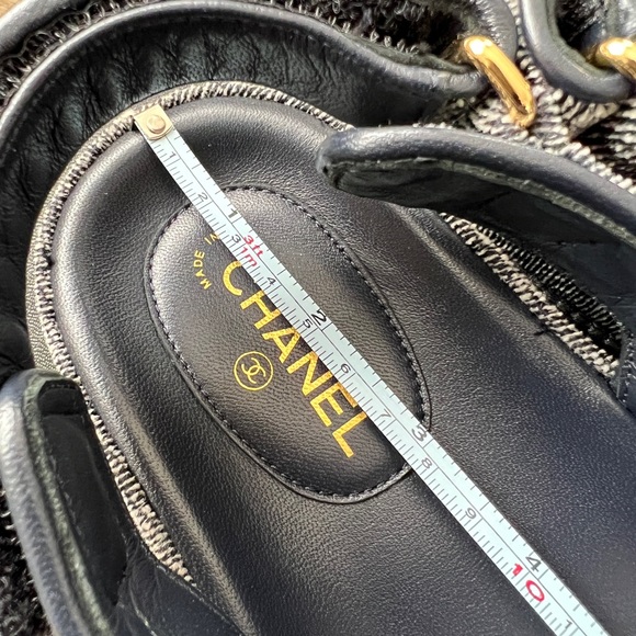 Auth BNIB Chanel 21A Rare Denim Deep Gray Dad Sandals -Size 38 - Picture 13 of 16